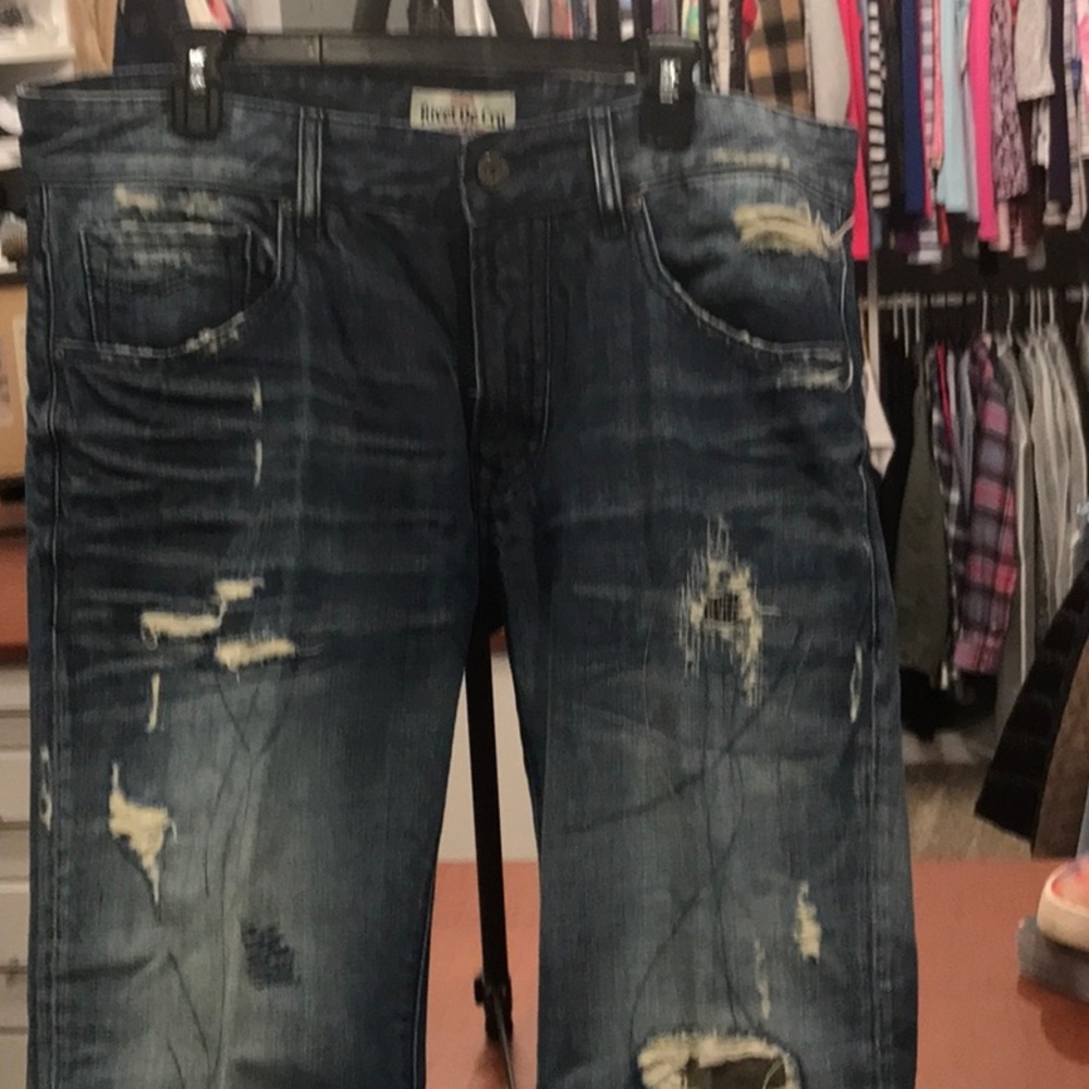 Rivet de cru jeans 34/32. Brand new. Never worn